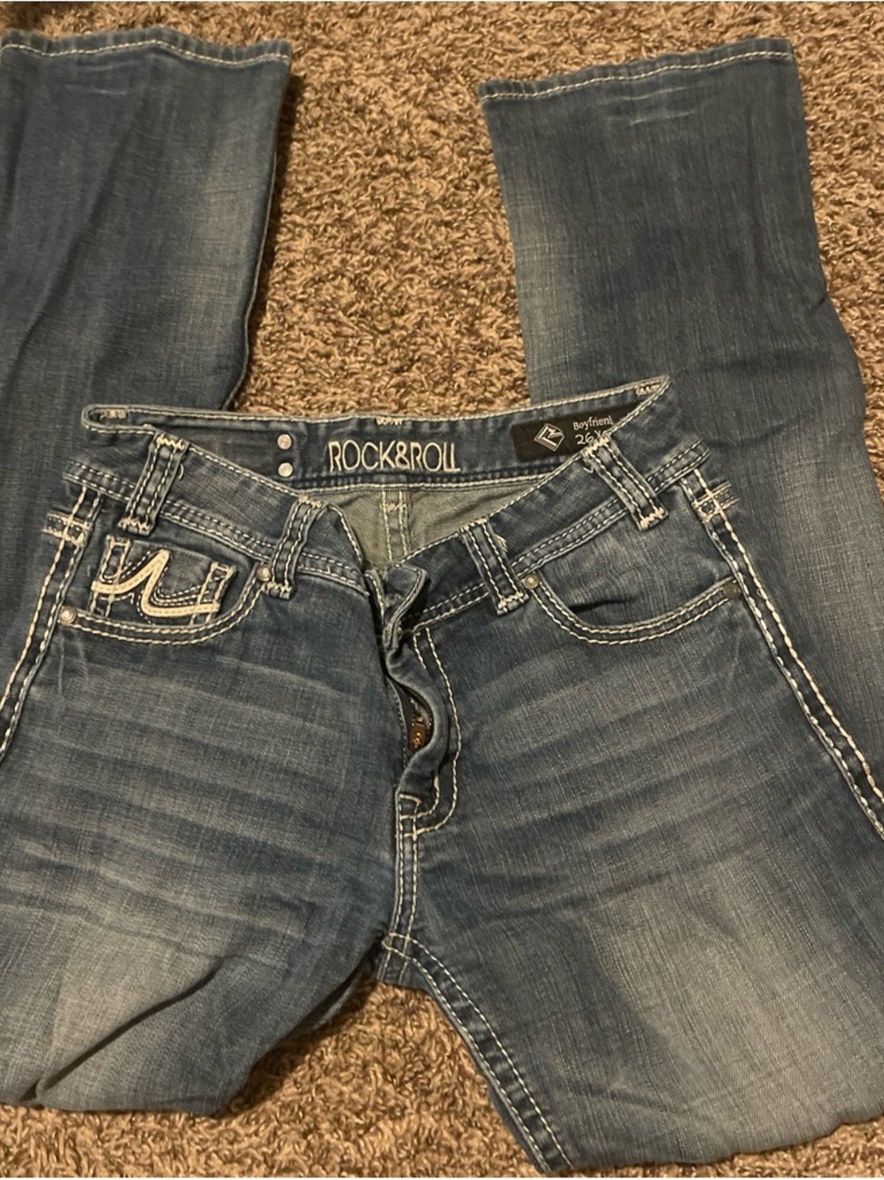 Rock & Roll Jeans Women's Blue Boyfriend Jeans